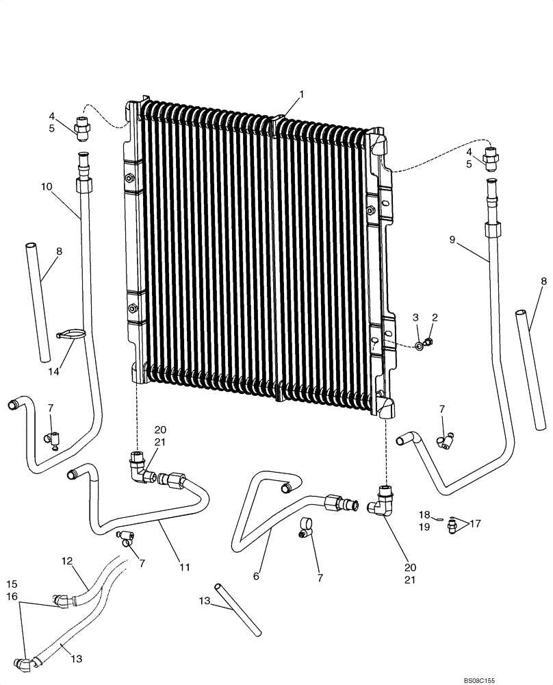 Схема запчастей Case 570MXT - (06-10) - COOLING SYSTEM - TRANSMISSION (06) - POWER TRAIN