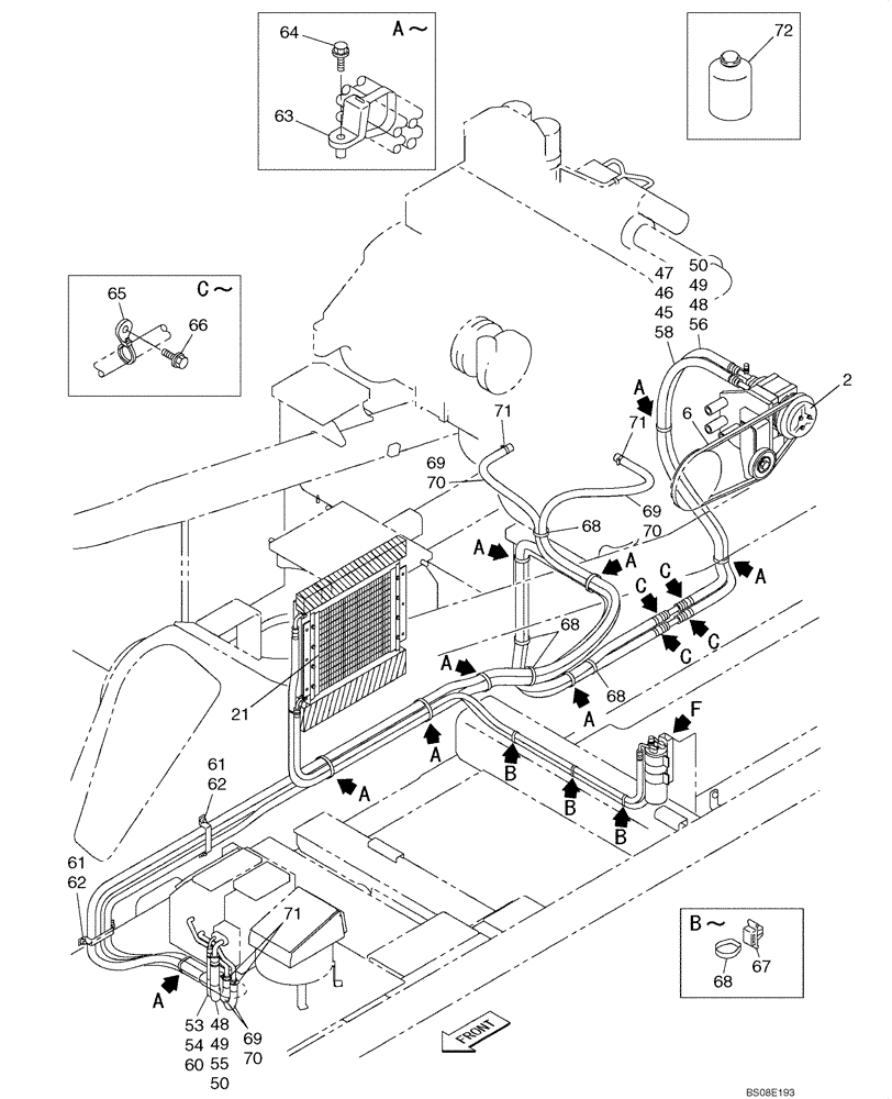 Схема запчастей Case CX700B - (09-40) - CAB AIR CONDITIONING (09) - CHASSIS