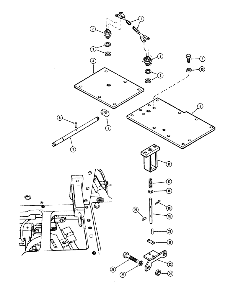 Схема запчастей Case 580B - (140) - NEUTRAL START SWITCH MECHANISM (06) - POWER TRAIN