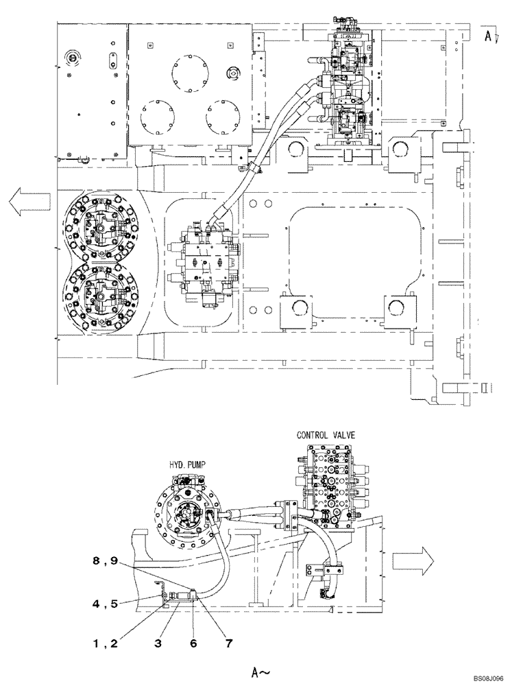 Схема запчастей Case CX800B - (08-27[01]) - HYDRAULIC CIRCUIT - PLUG, BLANK-OFF (WITHOUT SELF-DETACHING COUNTERWEIGHT SYSTEM) (08) - HYDRAULICS