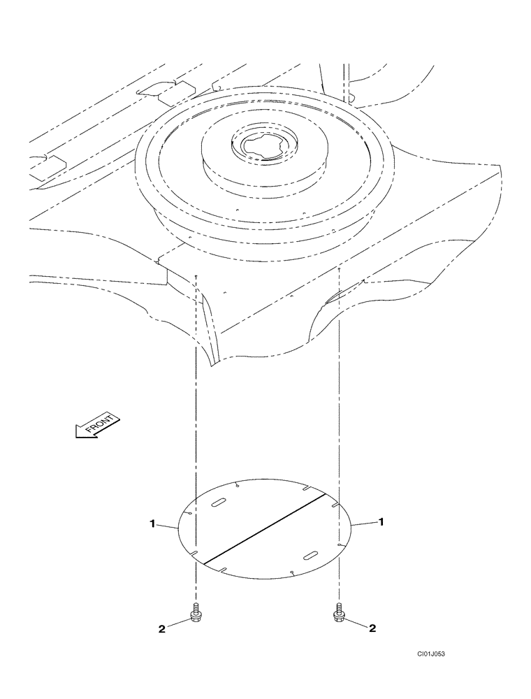 Схема запчастей Case CX470B - (05-05) - UNDERCARRIAGE COVER, LOWER (11) - TRACKS/STEERING