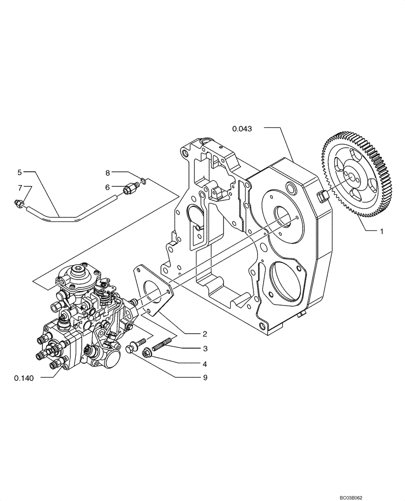 Схема запчастей Case 521D - (0.142[01]) - FUEL INJECTION SYSTEM (03) - FUEL SYSTEM