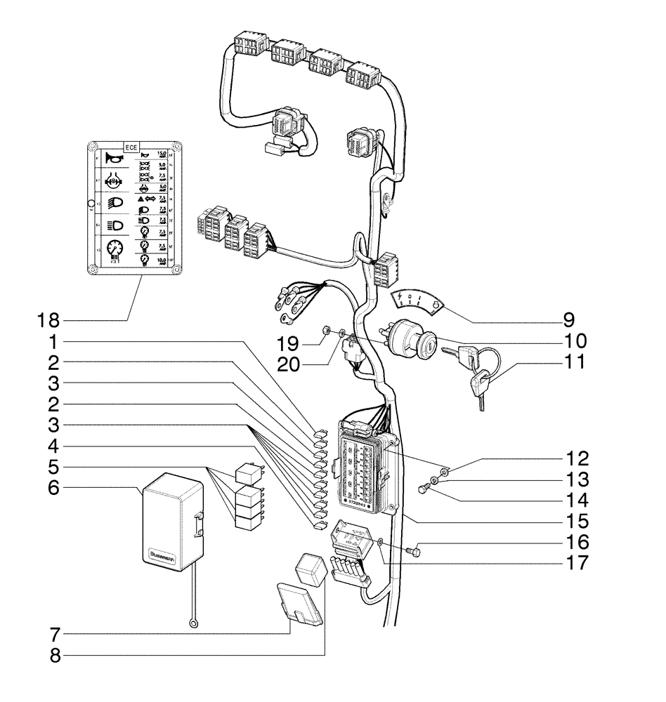 Схема запчастей Case 865B AWD - (04-28[01]) - INSTRUMENT PANEL, FRONT CONSOLES (04) - ELECTRICAL SYSTEMS