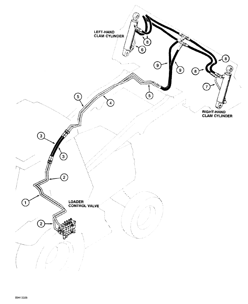 Схема запчастей Case 580SL - (1-016) - PICTORIAL INDEX HYDRAULICS LOADER CLAM CYLINDER (00) - PICTORIAL INDEX