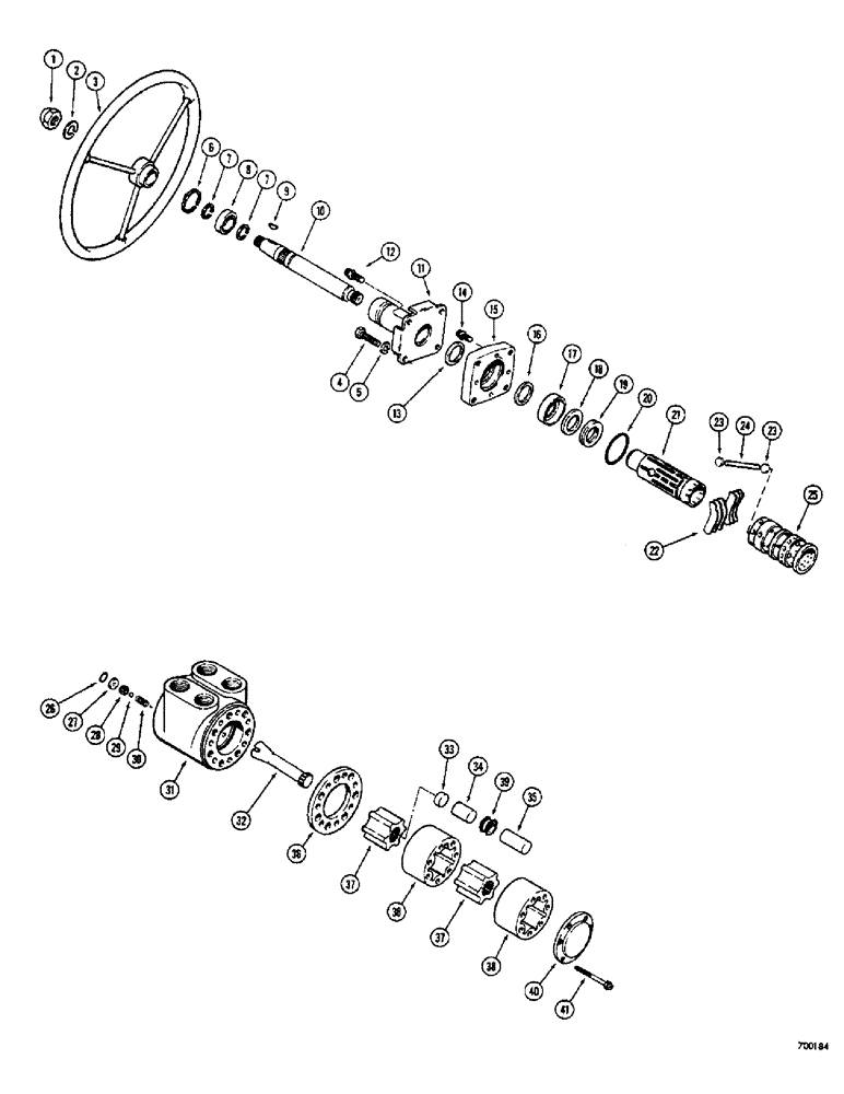 Схема запчастей Case 400C - (164) - STEERING WHEEL AND MANUAL STEERING PUMP (05) - STEERING