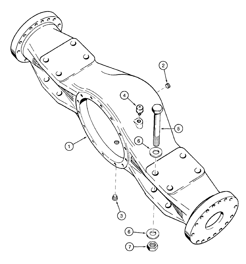 Схема запчастей Case 921B - (6-038) - FRONT AXLE MOUNTING AND HOUSING (06) - POWER TRAIN