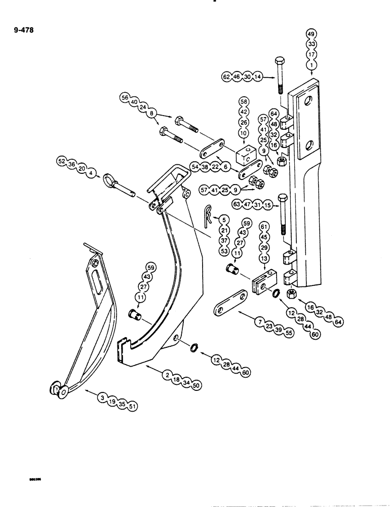 Схема запчастей Case DH4B - (9-478) - STRAIGHT PLOW BLADES AND CHUTES, 3/4" WIDE X 1/2" CLEARANCE AND 1" WIDE X 3/4" CLEARANCE (09) - CHASSIS/ATTACHMENTS