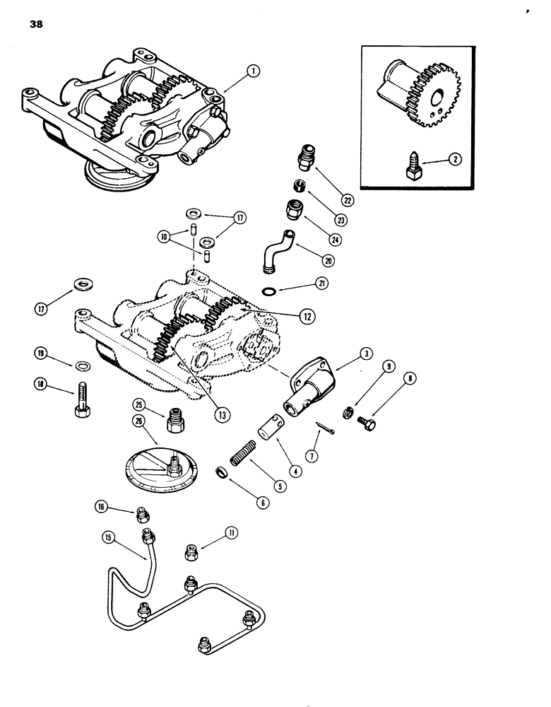 Схема запчастей Case 680G - (038) - BALANCER AND OIL PUMP, 336BD DIESEL ENGINE (02) - ENGINE