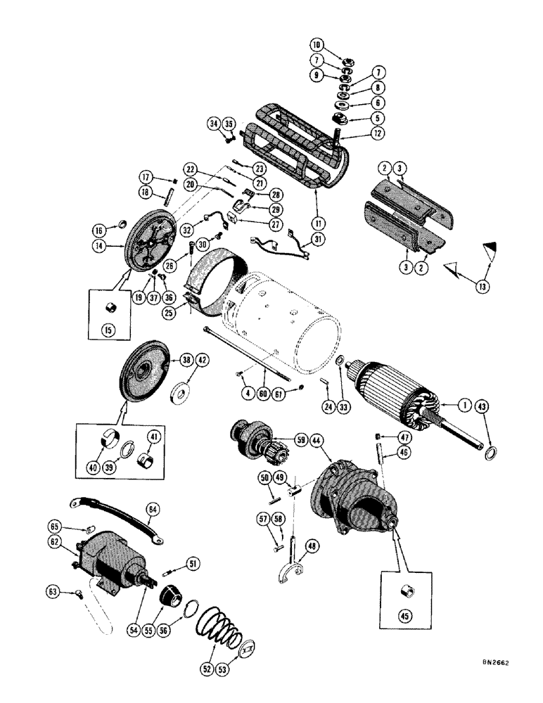 Схема запчастей Case 1000D - (078) - R18001 STARTER, USED BEFORE TRACTOR SERIAL NO. 7104814 (06) - ELECTRICAL SYSTEMS