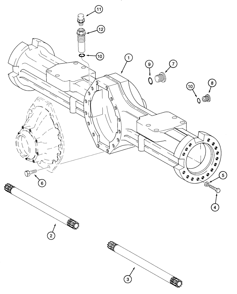 Схема запчастей Case 821C - (06-24) - AXLE, FRONT HOUSING -JEE0123402 (06) - POWER TRAIN