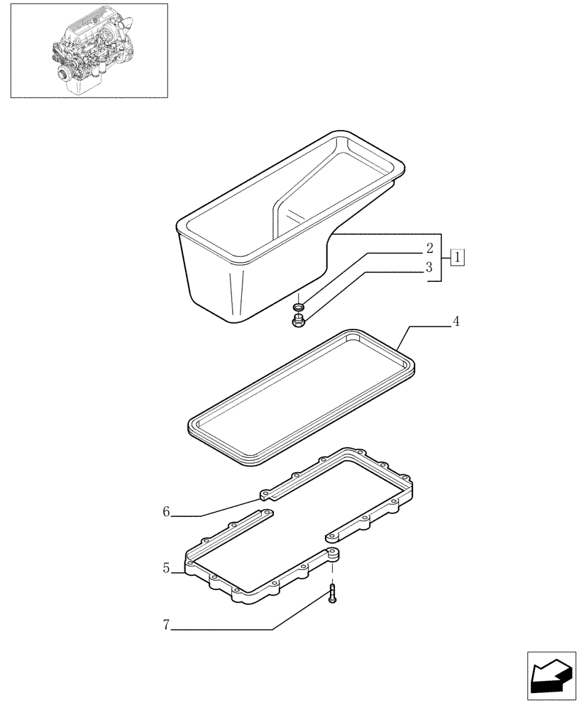 Схема запчастей Case F3AE0684E B006 - (0.04.2[01]) - OIL SUMP & RELATED PARTS (504045967) 