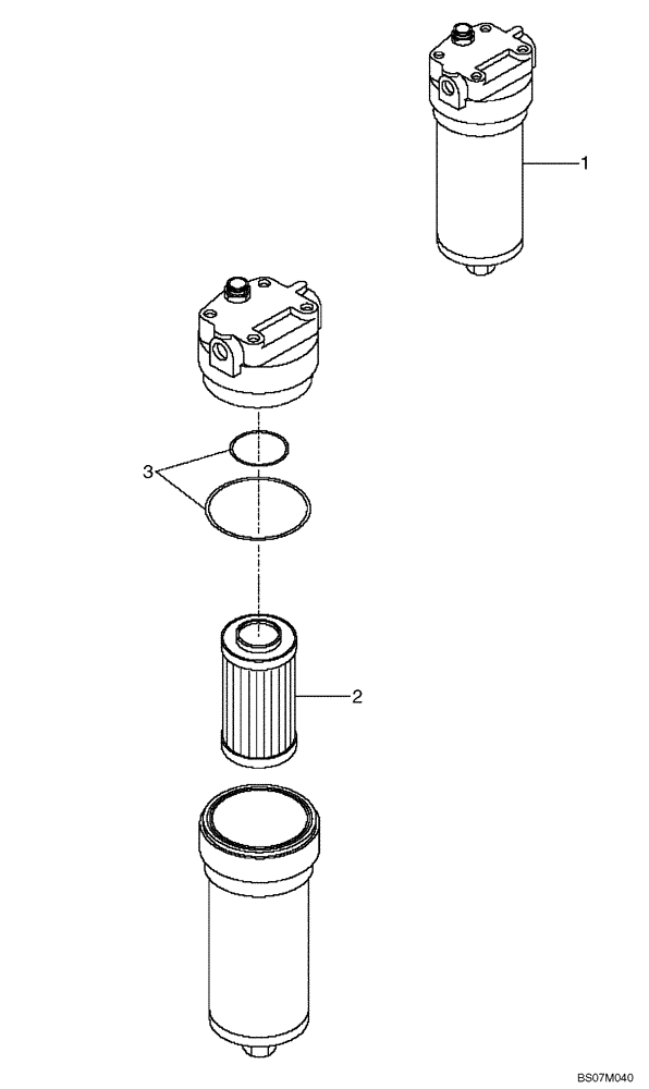Схема запчастей Case 340B - (47D00000007[001]) - HYDRAULIC OIL FILTER ASSY - BRAKE SYSTEM (8900419269) (09) - Implement / Hydraulics / Frame / Brakes