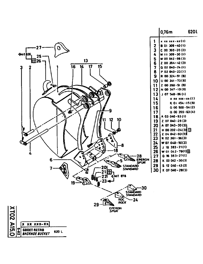 Схема запчастей Case 160CK - (333) - BACKHOE BUCKET (18) - ATTACHMENT ACCESSORIES