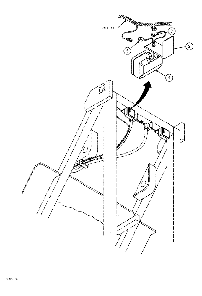 Схема запчастей Case 689G - (04-22) - OPTIONAL WORK LIGHT INSTALLATION (04) - ELECTRICAL SYSTEMS