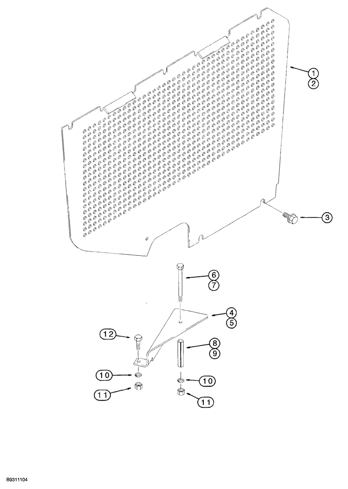 Схема запчастей Case 850G - (9-32) - ENGINE SIDE SHIELDS (05) - UPPERSTRUCTURE CHASSIS