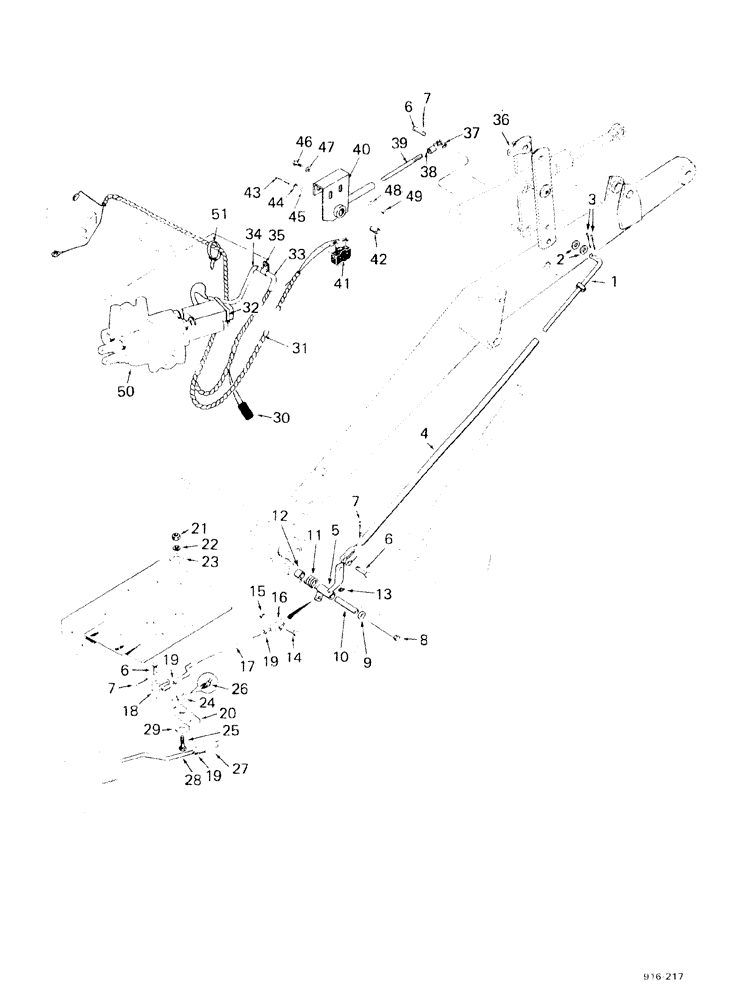Схема запчастей Case 580F - (161C) - LOADER POSITION CONTROLS, STARTING WITH NO 3.736.448 (35) - HYDRAULIC SYSTEMS