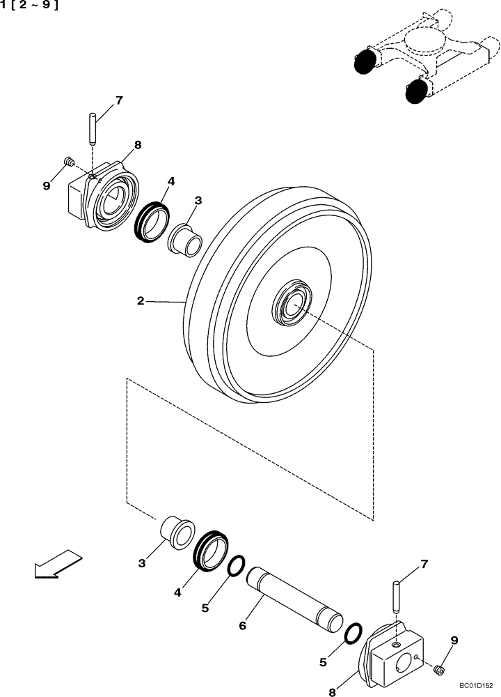 Схема запчастей Case CX290 - (05-05) - TRACK - IDLER (11) - TRACKS/STEERING