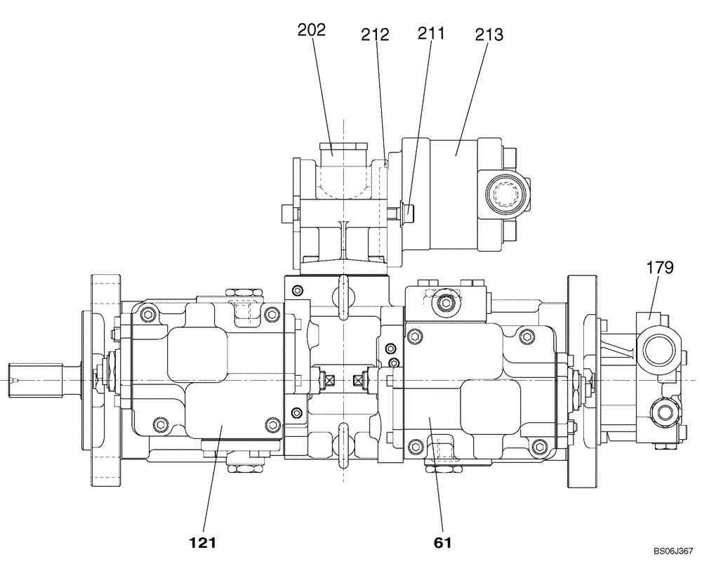 Схема запчастей Case CX130 - (08-145) - KNJ3023 PUMP ASSY, HYDRAULIC (08) - HYDRAULICS
