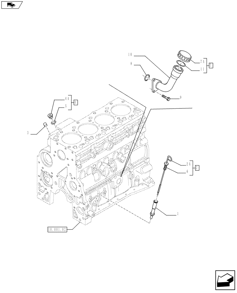 Схема запчастей Case F4GE9454K J604 - (10.304.01[01]) - PUMP, ENGINE OIL & RELATED PARTS (2853406 - 2852120) (10) - ENGINE