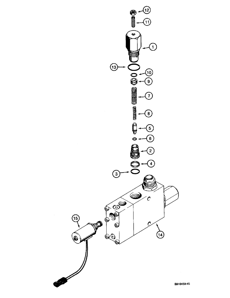 Схема запчастей Case 590 - (8-096) - BOOM LOCK SOLENOID VALVE (08) - HYDRAULICS