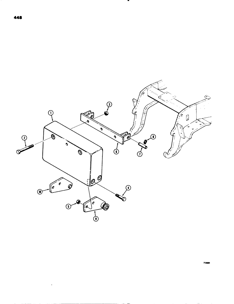 Схема запчастей Case 580C - (448) - REAR COUNTERWEIGHT (09) - CHASSIS/ATTACHMENTS