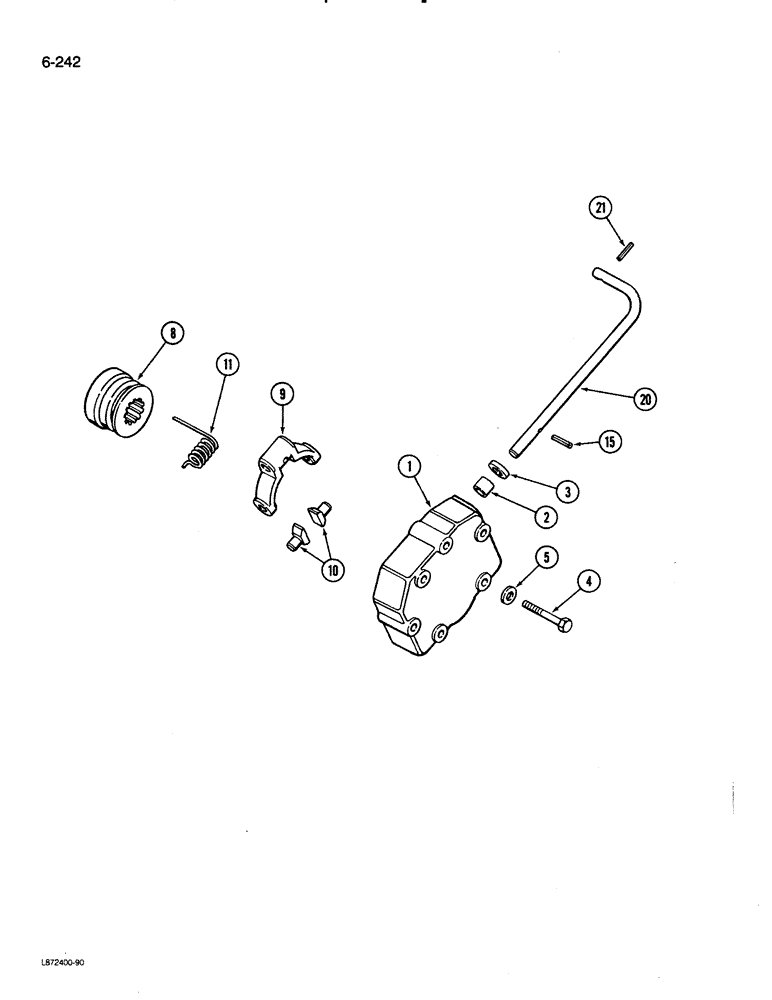 Схема запчастей Case 580K - (06-242) - TRANSAXLE DIFFERENTIAL LOCK (06) - POWER TRAIN