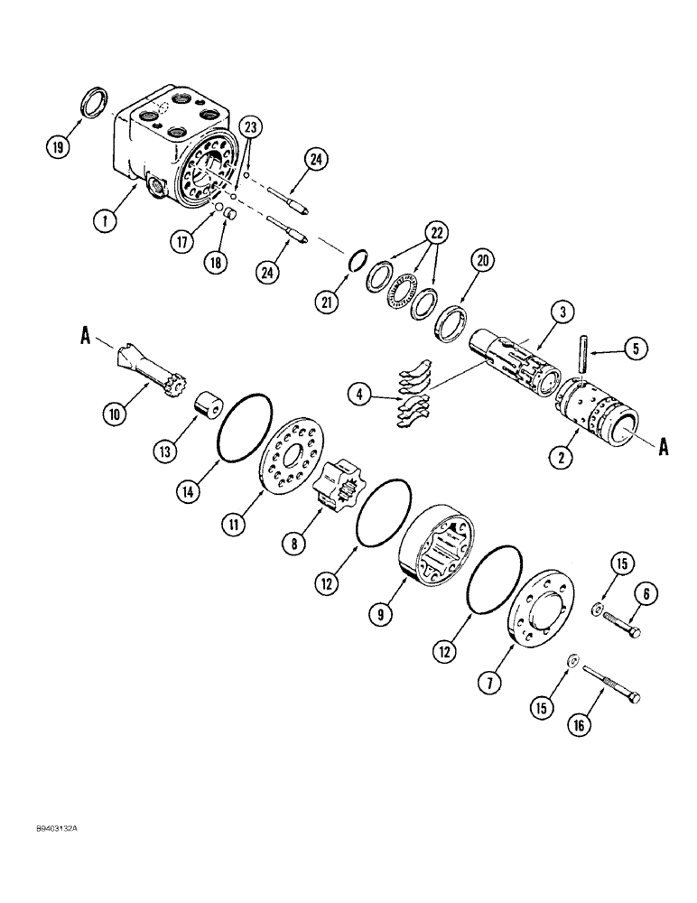Схема запчастей Case 480F LL - (5-12) - STEERING CONTROL VALVE, DANFOSS TYPE NO. OSPC125LS, CODE NO.150-0122 (05) - STEERING