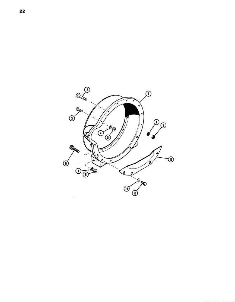 Схема запчастей Case 680E - (022) - FLYWHEEL HOUSING, 336BD DIESEL ENGINE (10) - ENGINE