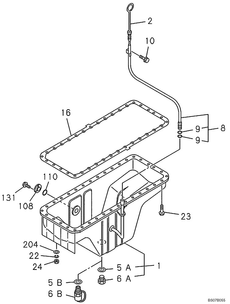 Схема запчастей Case CX470B - (02-14) - OIL PAN (02) - ENGINE