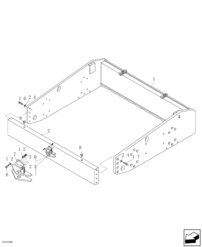 Схема запчастей Case SR15 - (12-005-00/1[01]) - CHASSIS - DRUM (09) - CHASSIS/ATTACHMENTS