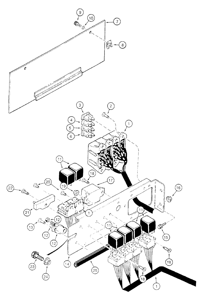 Схема запчастей Case 921B - (4-016) - MAIN CANOPY HARNESS - POWER DISTRIBUTION CENTER (04) - ELECTRICAL SYSTEMS