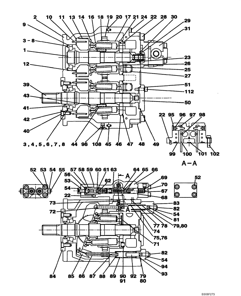 Схема запчастей Case CX225SR - (08-03A) - PUMP ASSY, HYDRAULIC (08) - HYDRAULICS