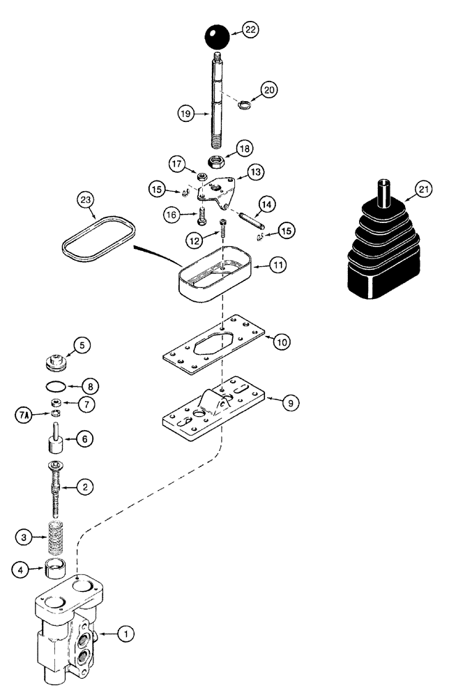 Схема запчастей Case 921B - (8-070) - AUXILIARY REMOTE CONTROL VALVE - L123917 (08) - HYDRAULICS