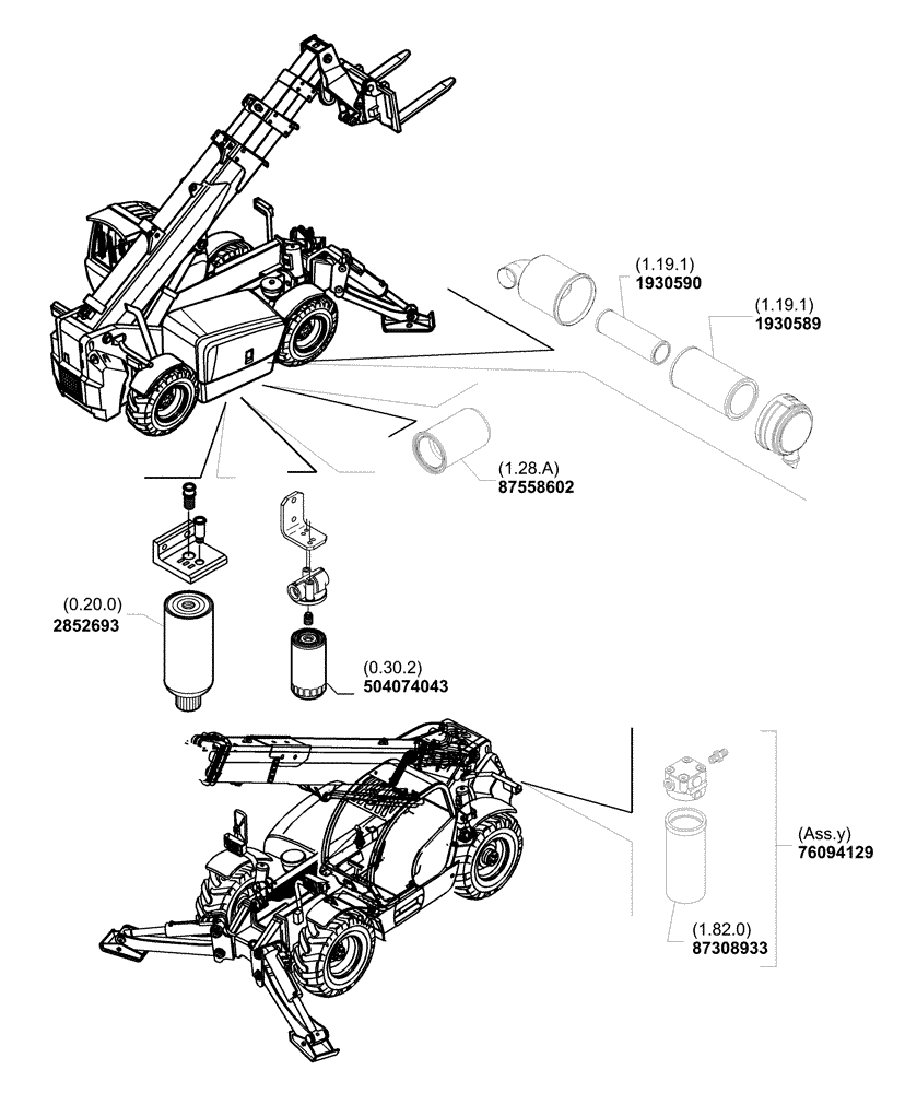 Схема запчастей Case TX1055 - (0 - FILTERS[00]) - MAINTENANCE PARTS (05) - SERVICE & MAINTENANCE