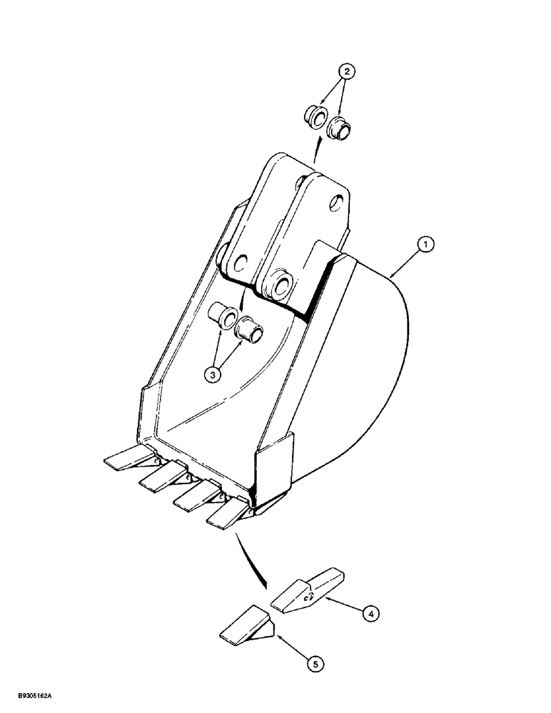 Схема запчастей Case 560 - (9-032) - BACKHOE BUCKETS, STANDARD BUCKETS, D100 BACKHOE (09) - CHASSIS/ATTACHMENTS