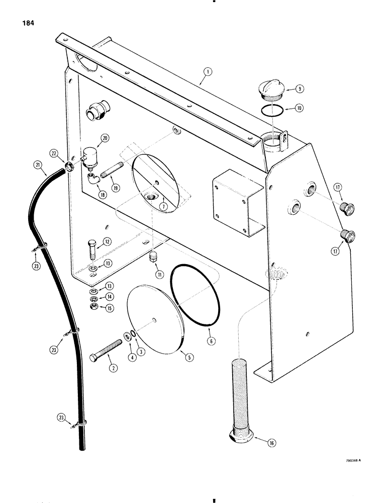 Схема запчастей Case W11 - (184) - HYDRAULIC RESERVOIR (TANK) (08) - HYDRAULICS