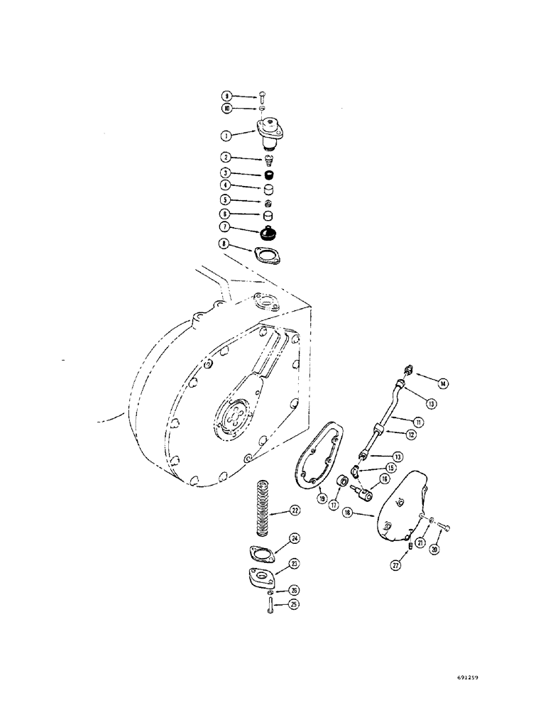 Схема запчастей Case 400 - (108) - BRAKE CYLINDER AND TUBE, GEARMATIC WINCH (05) - UPPERSTRUCTURE CHASSIS