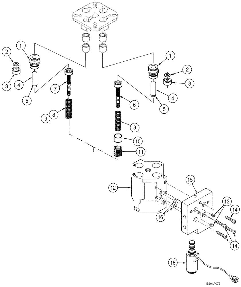 Схема запчастей Case 921F - (35.724.04) - VALVE ASSY - JOYSTICK CONTROL (35) - HYDRAULIC SYSTEMS