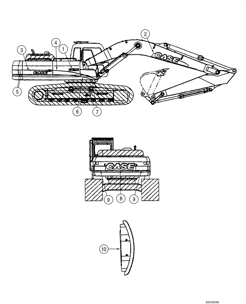 Схема запчастей Case CX290 - (09-55) - DECALS (09) - CHASSIS
