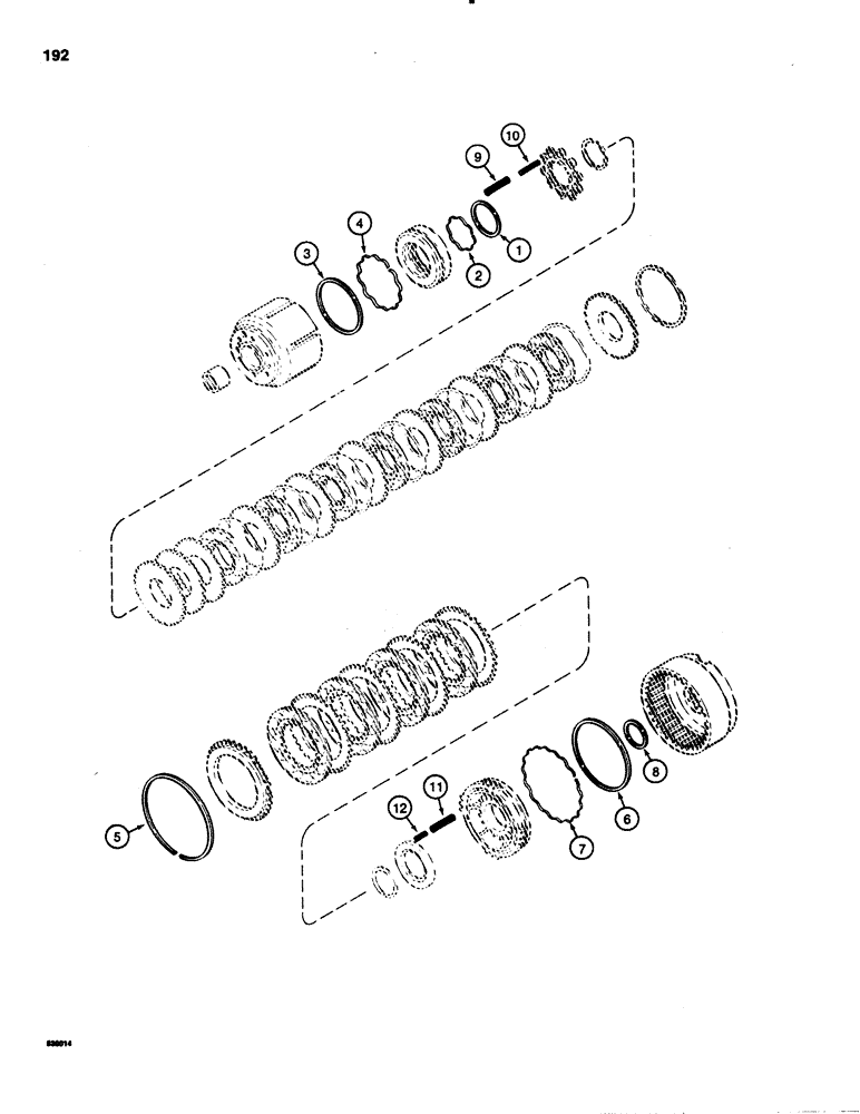 Схема запчастей Case 1150C - (192) - TRANSMISSION SERVICE KIT, CLUTCH REPAIR (06) - POWER TRAIN