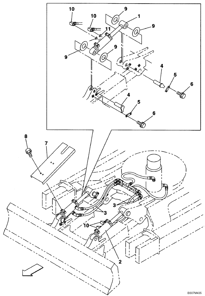 Схема запчастей Case CX135SR - (08-89) - HYDRAULICS - BLADE, DOZER (08) - HYDRAULICS