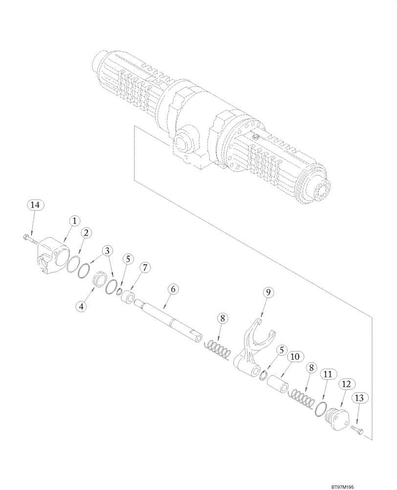 Схема запчастей Case 585G - (06-56) - AXLE, FRONT - DIFFERENTIAL LOCK (06) - POWER TRAIN