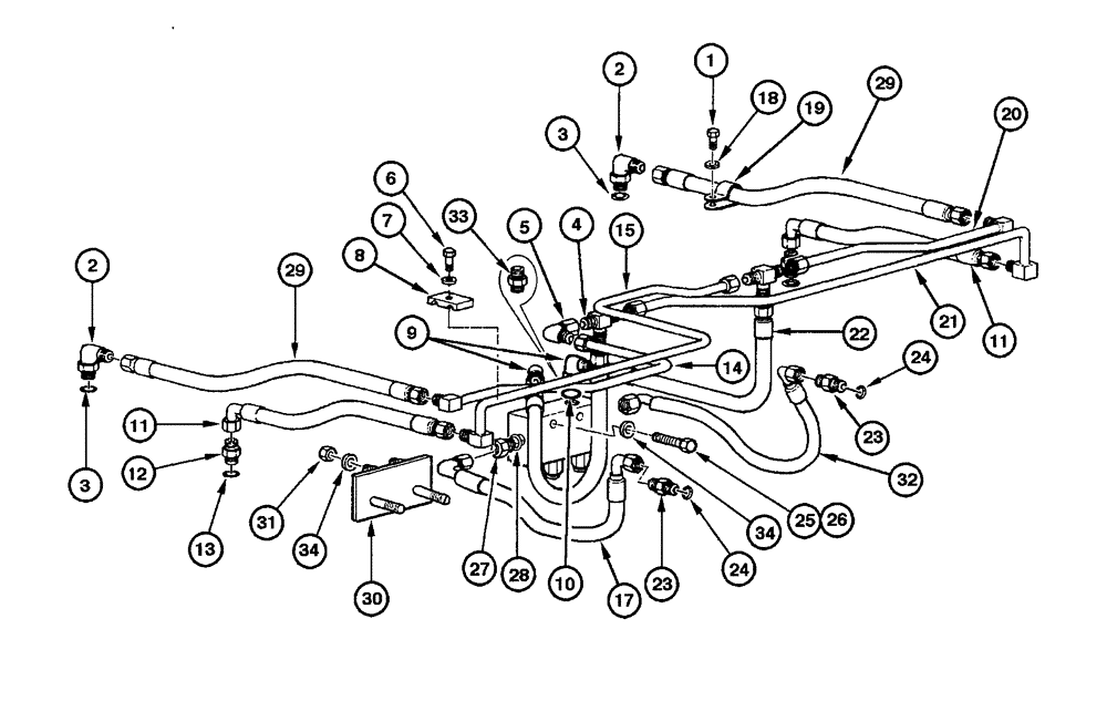 Схема запчастей Case 865 - (08.24[00]) - LINK HYDRAULIC CIRCUIT (08) - HYDRAULICS