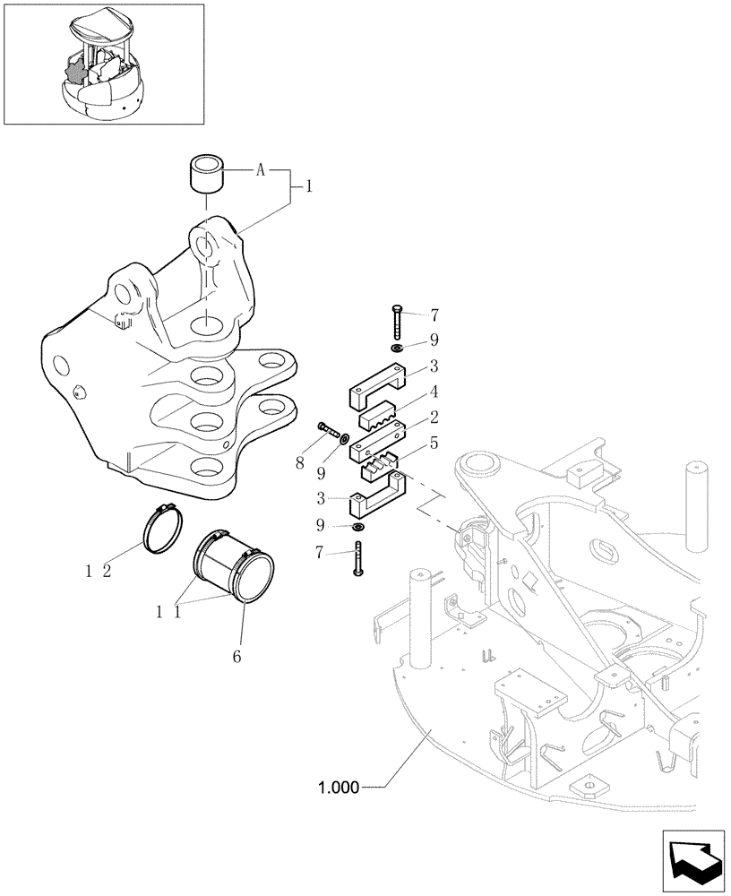 Схема запчастей Case CX31B - (2.006[01]) - SWING BRACKET SUPPORT (84) - BOOMS, DIPPERS & BUCKETS