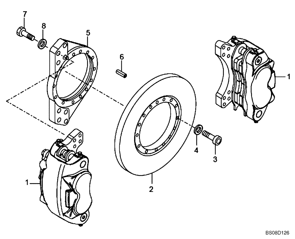 Схема запчастей Case 335B - (30A00010657[001]) - BRAKE ASSY (87754273) (11) - AXLES/WHEELS