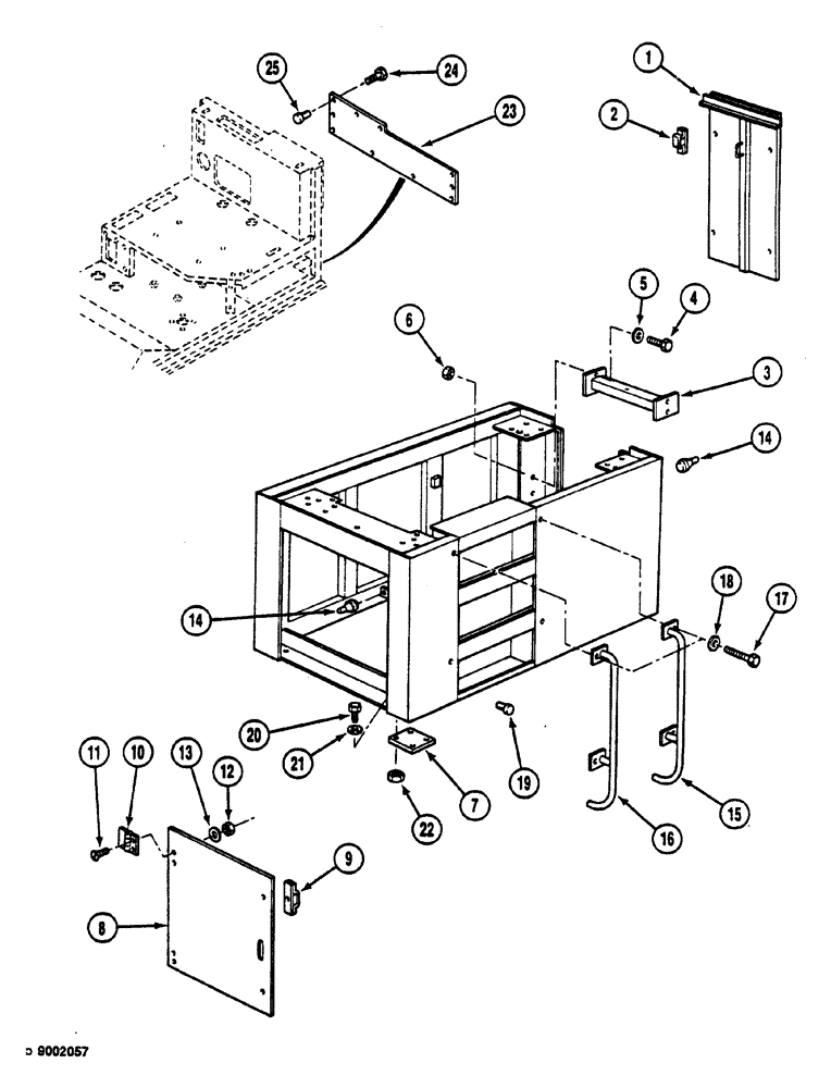 Схема запчастей Case 1088 - (154) - RAISED CAB (0.80 M) (90) - PLATFORM, CAB, BODYWORK AND DECALS