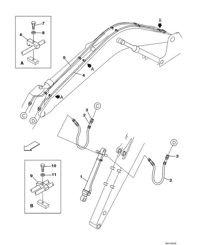Схема запчастей Case CX160 - (08-17) - HYDRAULICS - BUCKET, 2,70 METER (8 FT 10 IN) ARM (08) - HYDRAULICS