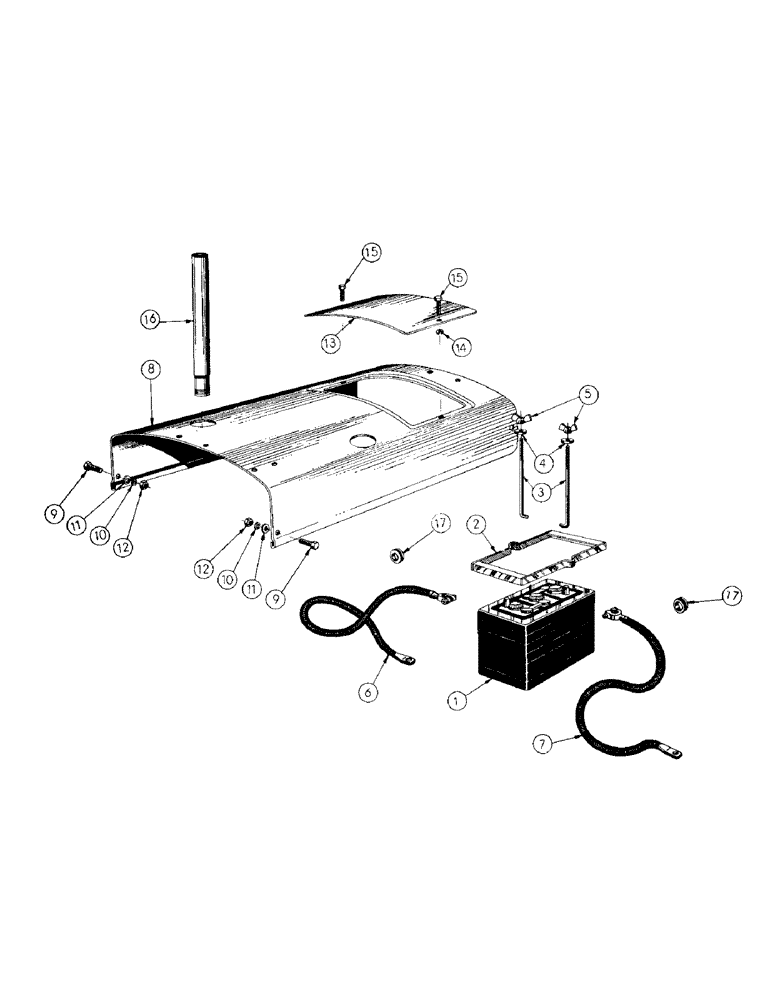 Схема запчастей Case 256 - (031) - HOOD, BATTERY, & RELATED PARTS (05) - UPPERSTRUCTURE CHASSIS