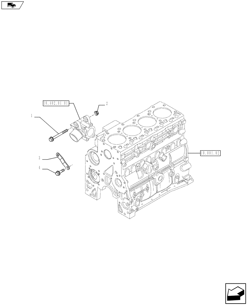 Схема запчастей Case F4GE9454K J604 - (55.301.02) - ALTERNATOR - MOUNTING (2852179) (55) - ELECTRICAL SYSTEMS