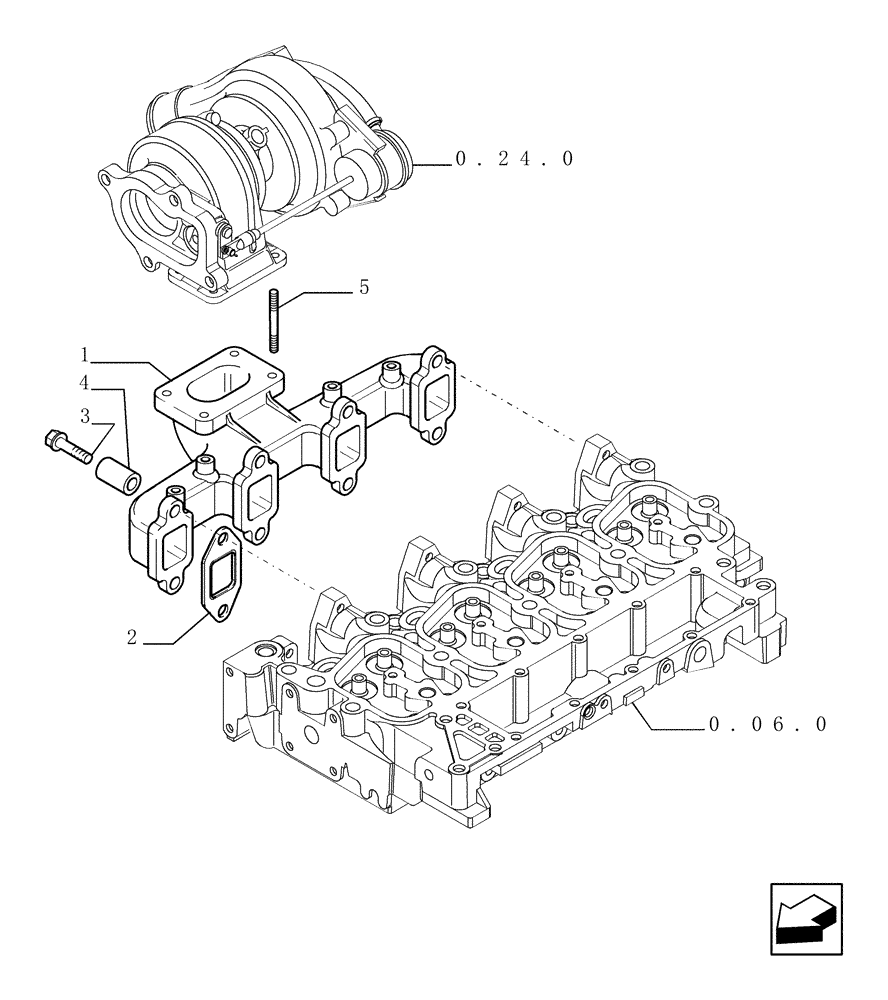 Схема запчастей Case TX945 - (0.07.7[01]) - EXHAUST MANIFOLD (10) - ENGINE